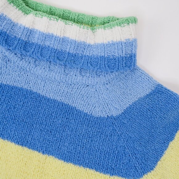 Vintage 90s Energie Striped Chenille Turtleneck Sweater - Picture 5 of 7